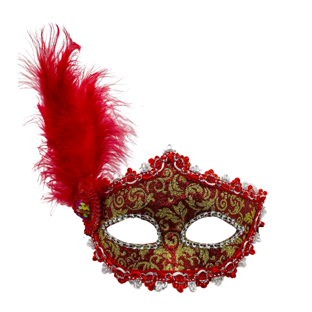 ANTIFAZ VENECIANO CON PLUMA LATERAL