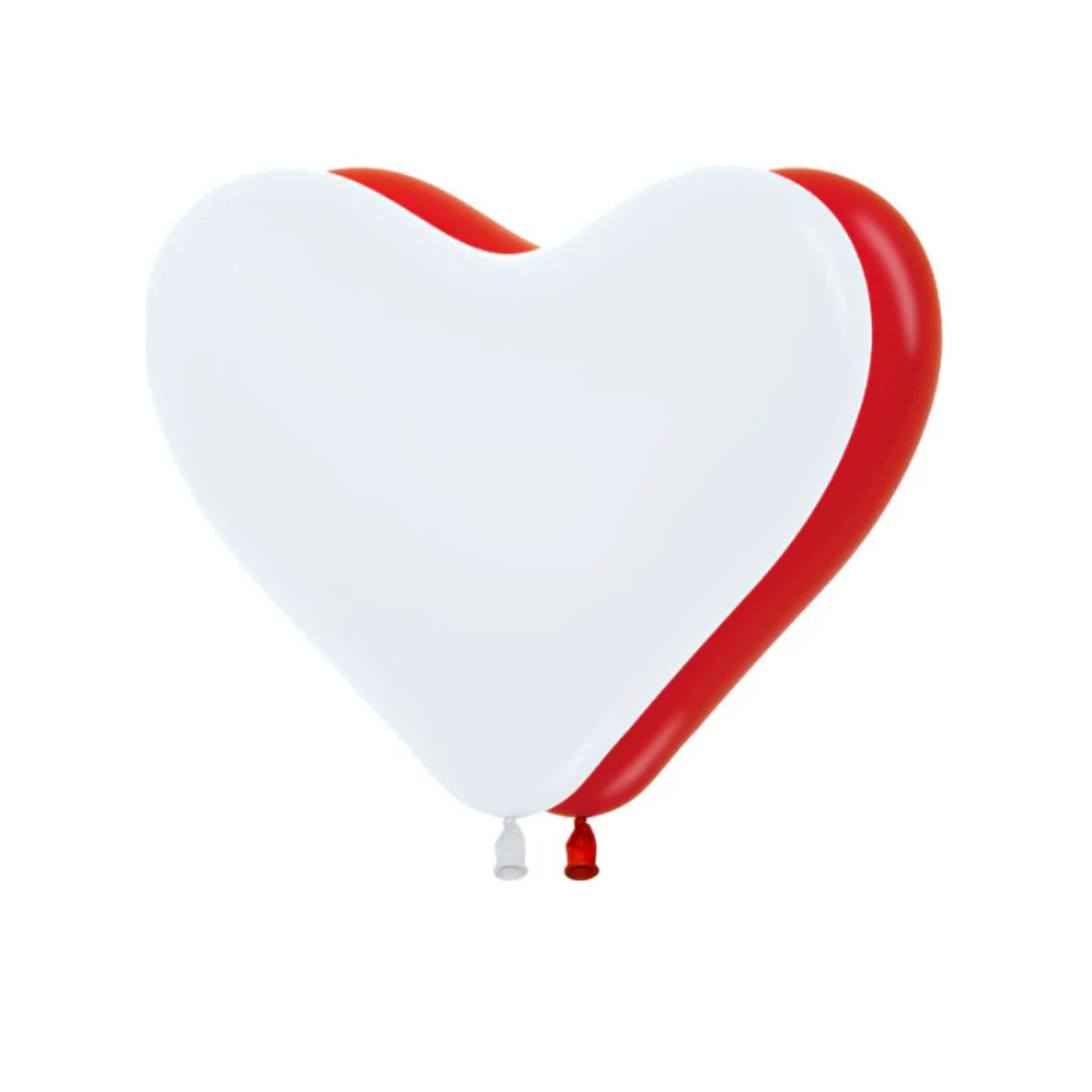 GLOBO FASHION CORAZON BLANCO Y ROJO SURTIDO