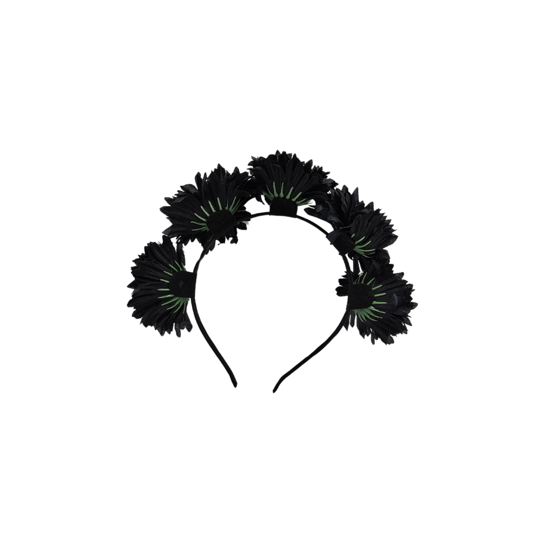 TIARA DE GIRASOLES NEGRA