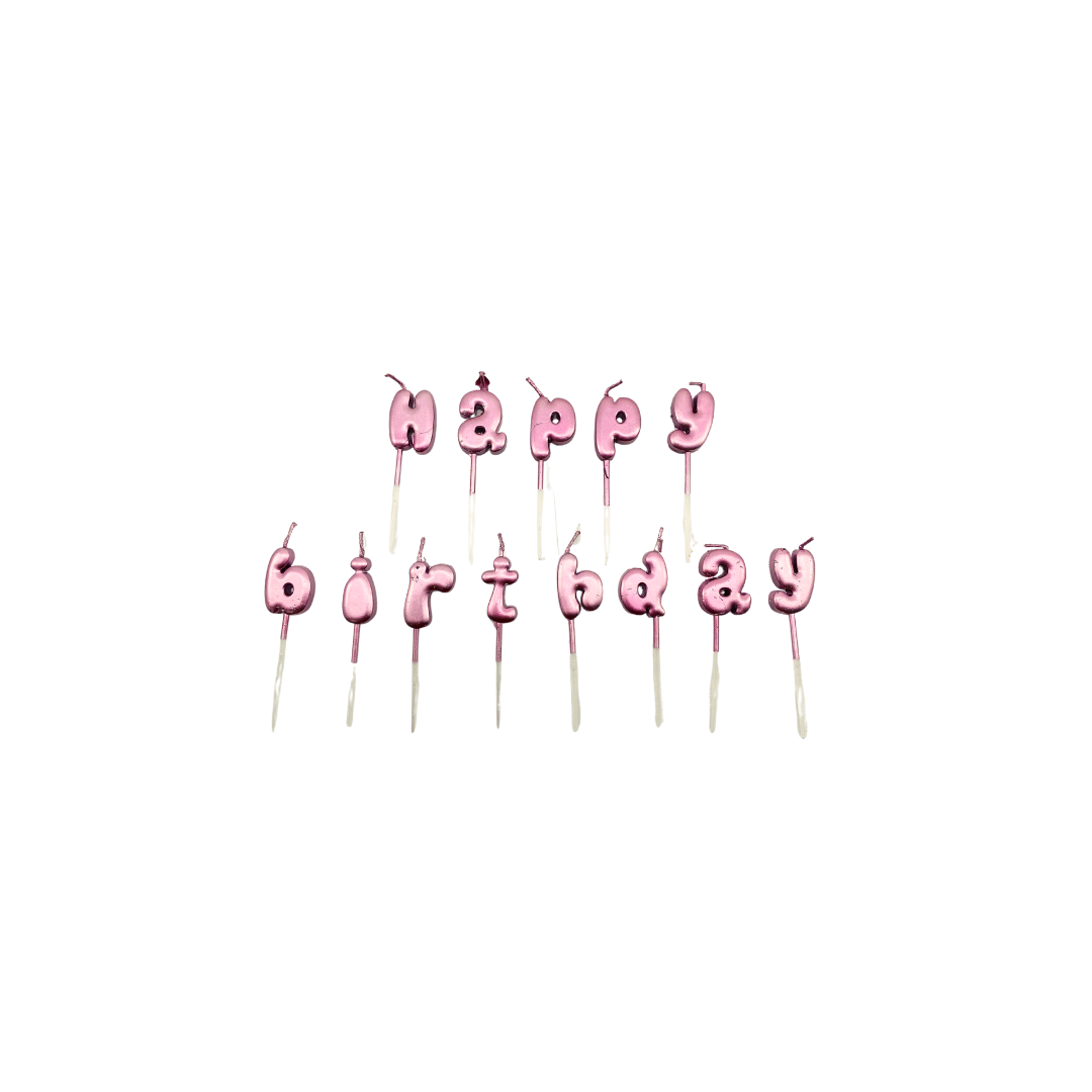 VELA LETRAS HAPPY BIRTHDAY ROSADA "C1"