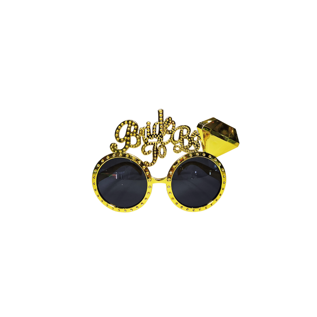 GAFAS BRIDE TO BE CON ANILLO DORADA