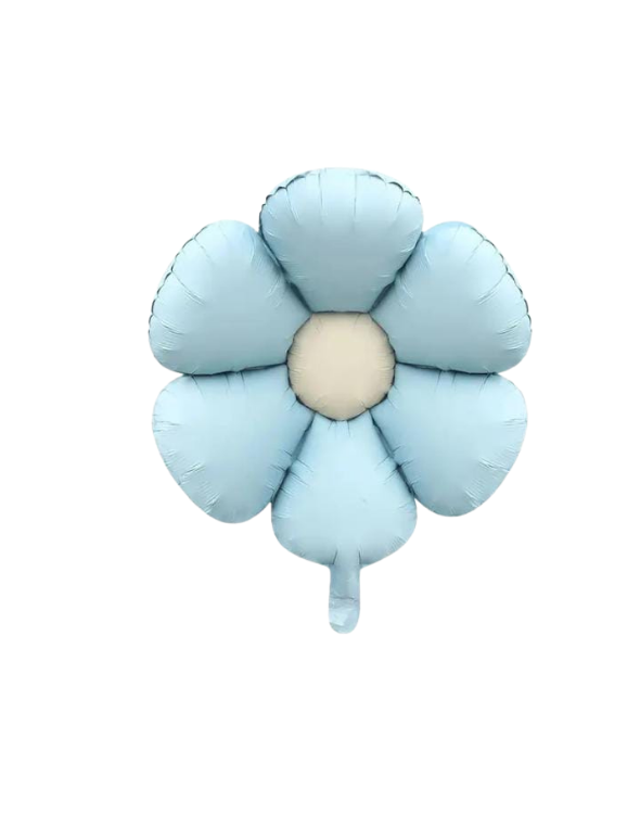 GLOBO FLOR MARGARITA AZUL MATE 18"