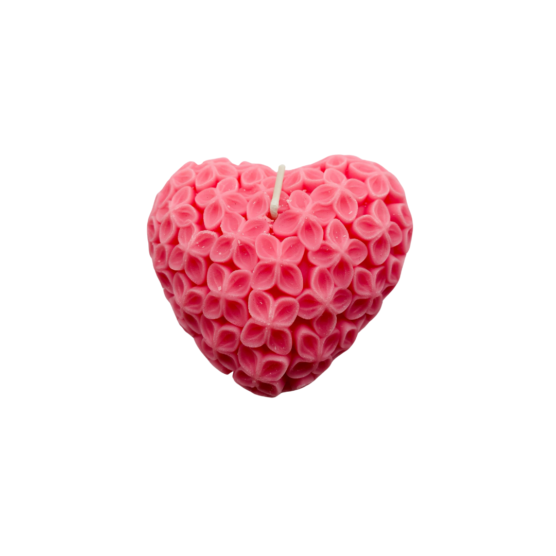 VELA CORAZON CON AROMA EN ACETATO ROSADA