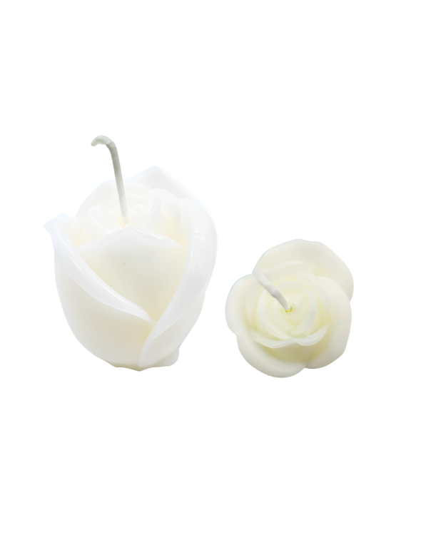 VELA ROSA CERRADA CON AROMA BLANCA