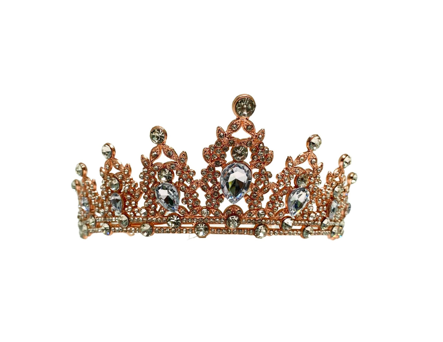 TIARA PRINCESA CON PIRAMIDES ROSADA