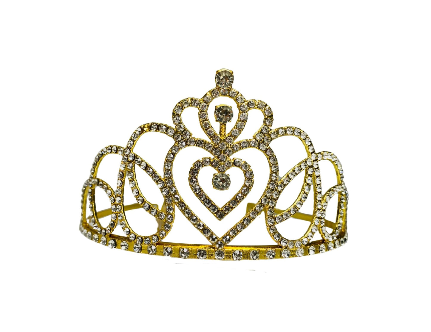 TIARA PRINCESA ARABESCOS DE CORAZON DORADA