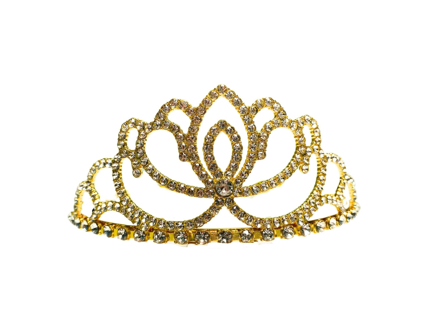TIARA PRINCESA ARABESCOS DE FLOR DORADA