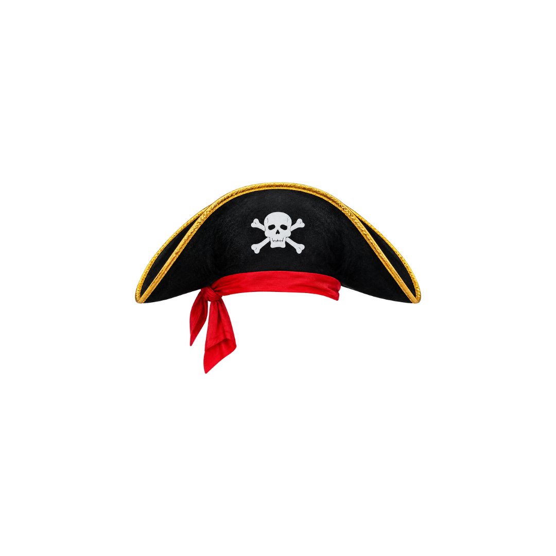 GORRO PIRATA CINTA ROJA