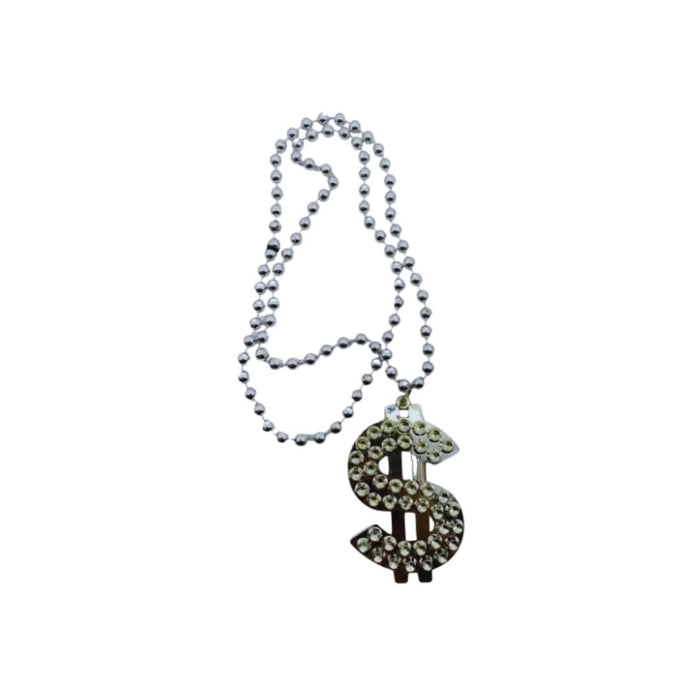 COLLAR SIGNO PESOS GRANDE PLATEADO