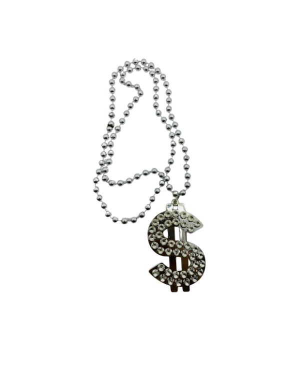 COLLAR SIGNO PESOS GRANDE PLATEADO