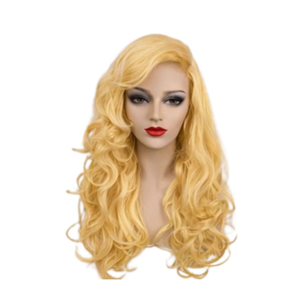PELUCA LARGA ONDULADA RUBIA CLARA
