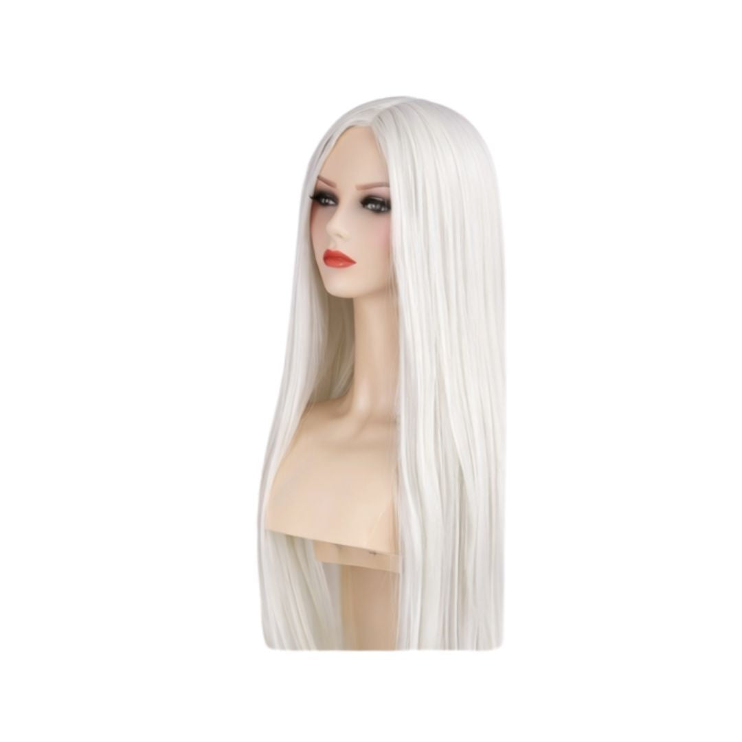PELUCA LARGA LISA BLANCA