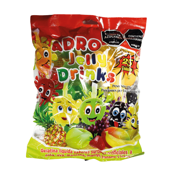 GELATINA JELLY DRINKS FRUTAS X20 "ADRO"