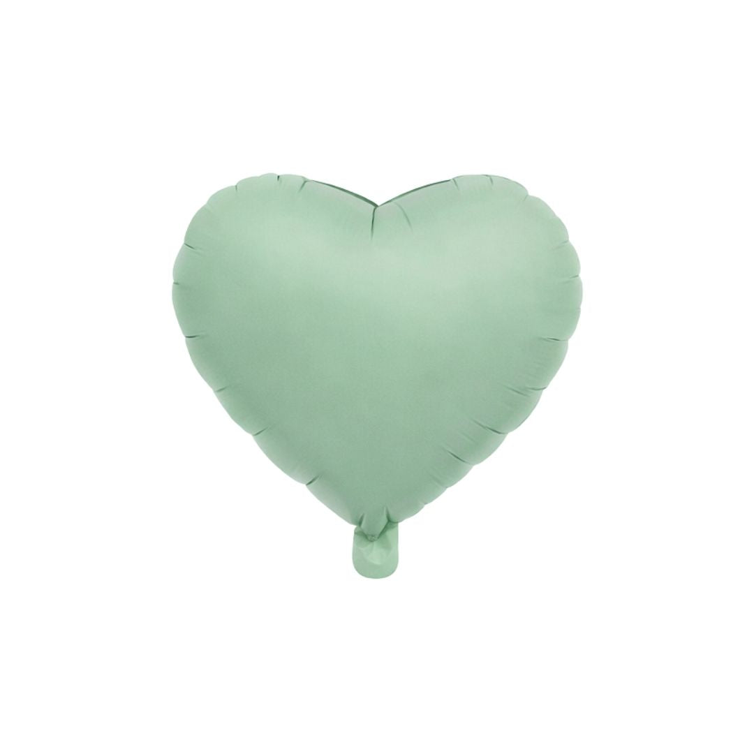GLOBO DE CORAZON MEDIANO MATE VERDE - 18"