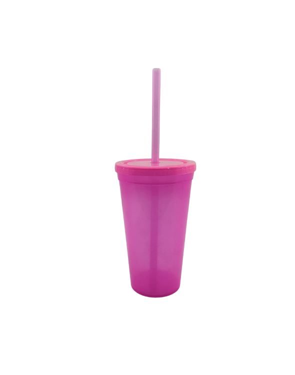 VASO PITILLO NEON LISO FUCSIA