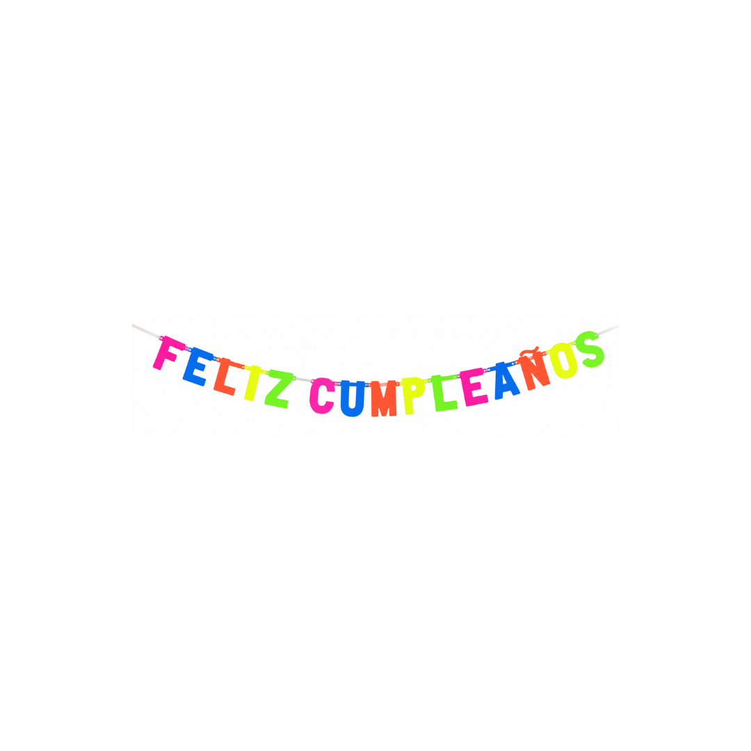 LETRERO CARTON FELIZ CUMPLEAÑOS NEON