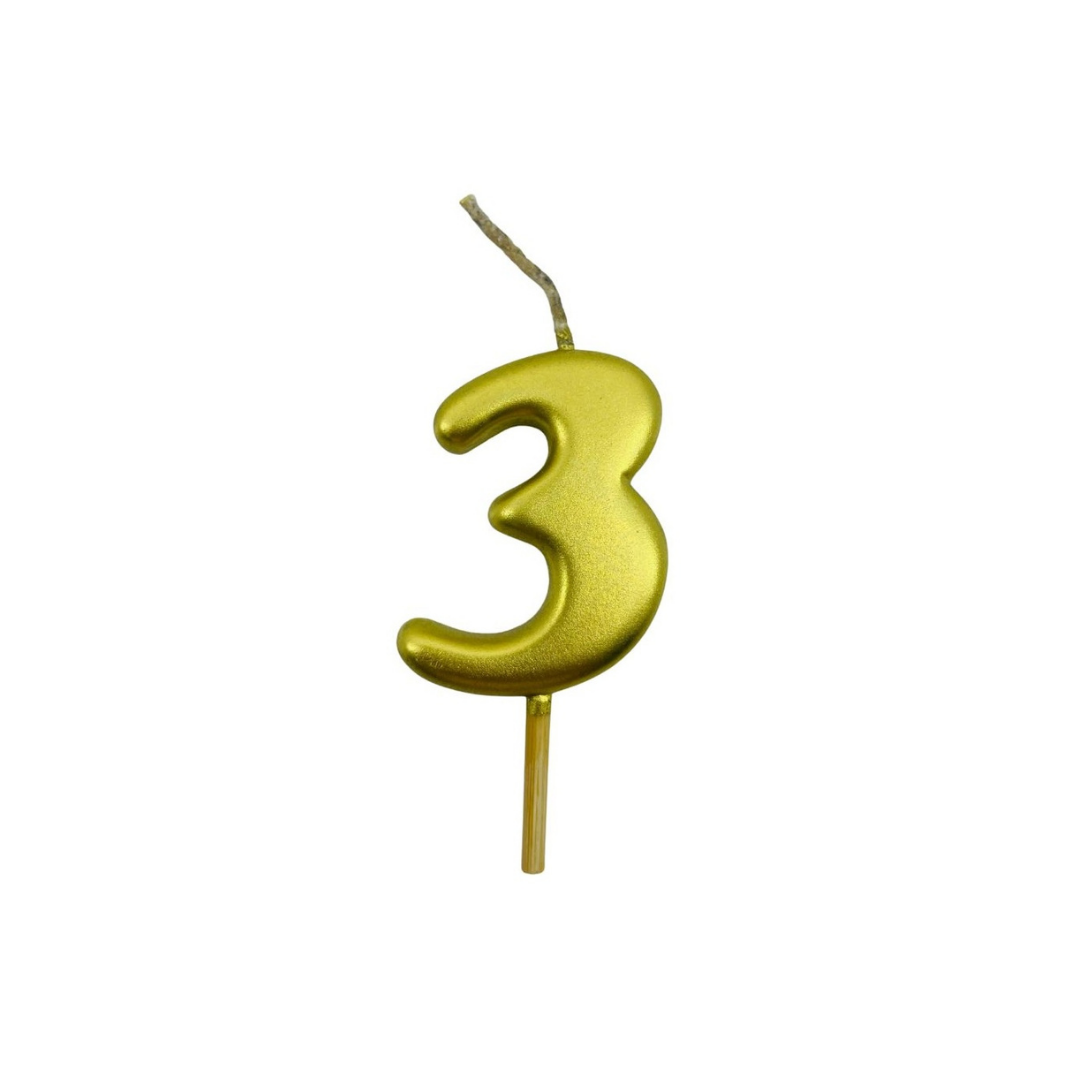VELA MEDIANA NUMERO 3 DORADO