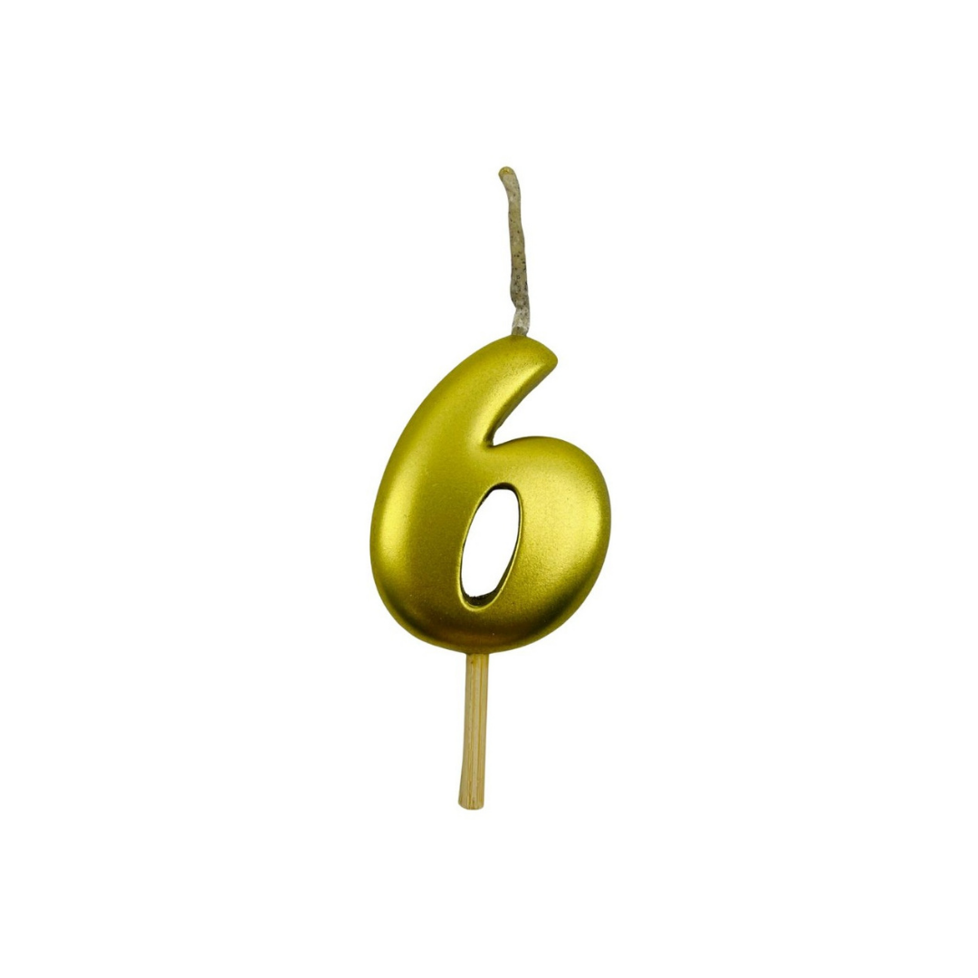 VELA MEDIANA NUMERO 6 DORADO