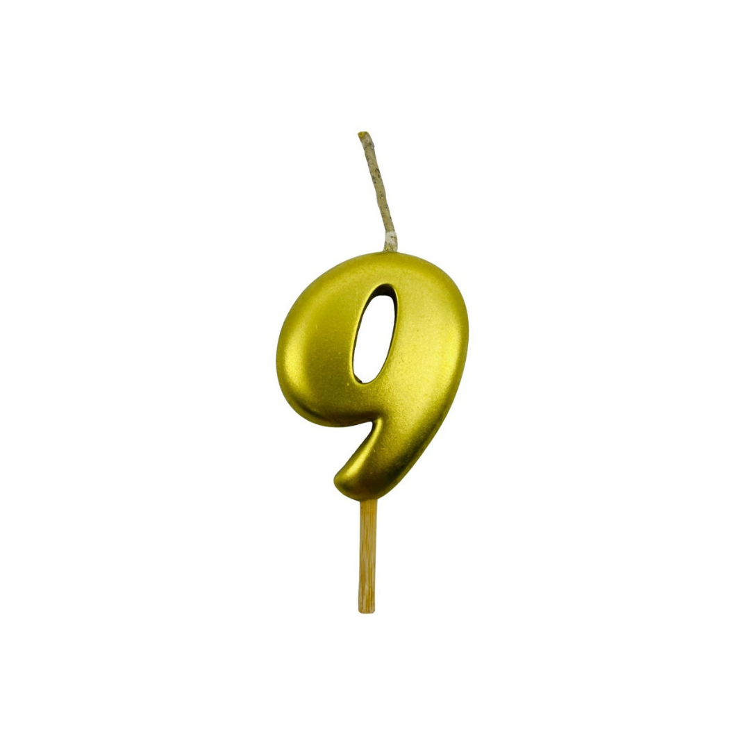 VELA MEDIANA NUMERO 9 DORADO