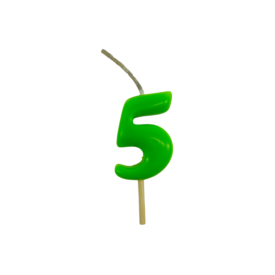 VELA MEDIANA NUMERO 5 VERDE