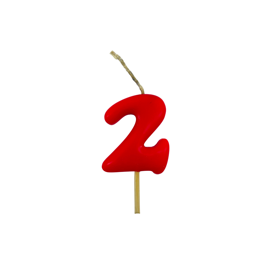 VELA MEDIANA NUMERO 2 ROJO