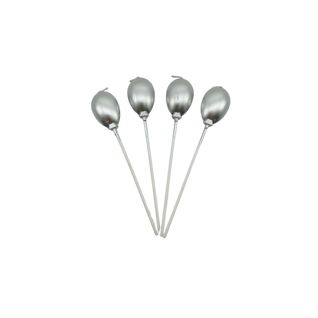 VELA GLOBOS PLATEADA X4 "C1"