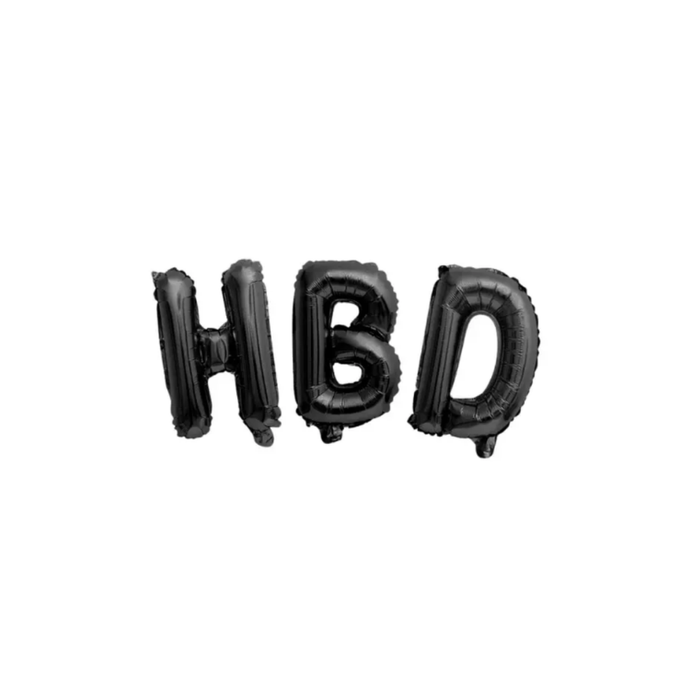 GLOBO HBD NEGRO PEQUEÑO DE 16" - "A"
