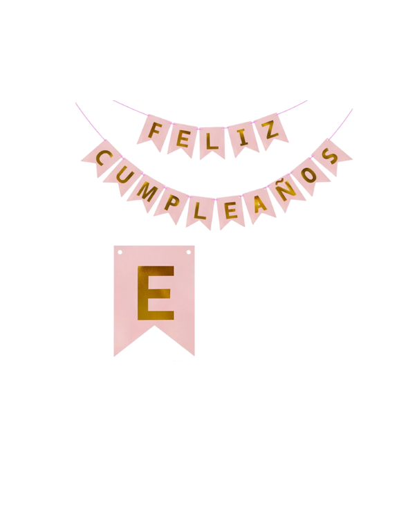 BANDERIN PEQ DOS PUNTAS F.C LISO PASTEL ROSADO