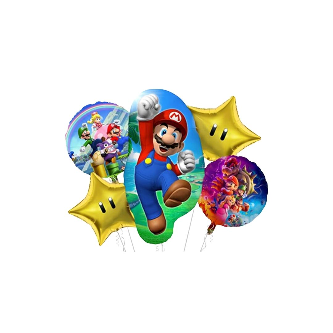 BOUQUET DE GLOBOS X5 MARIO BROS