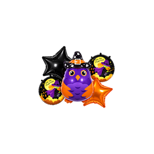 BOUQUET DE GLOBOS HALLOWEEN X5