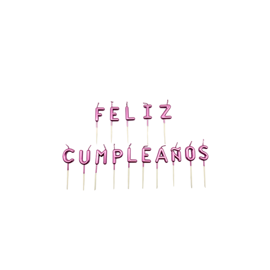 VELA LETRAS FELIZ CUMPLEAÑOS ORO ROSA "C1"