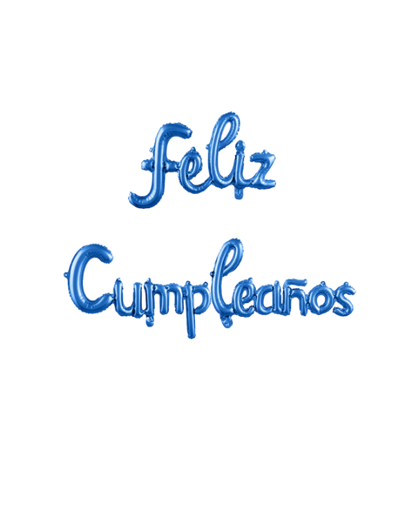 GLOBO INFLABLE CURSIVO FELIZ CUMPLEAÑOS AZUL