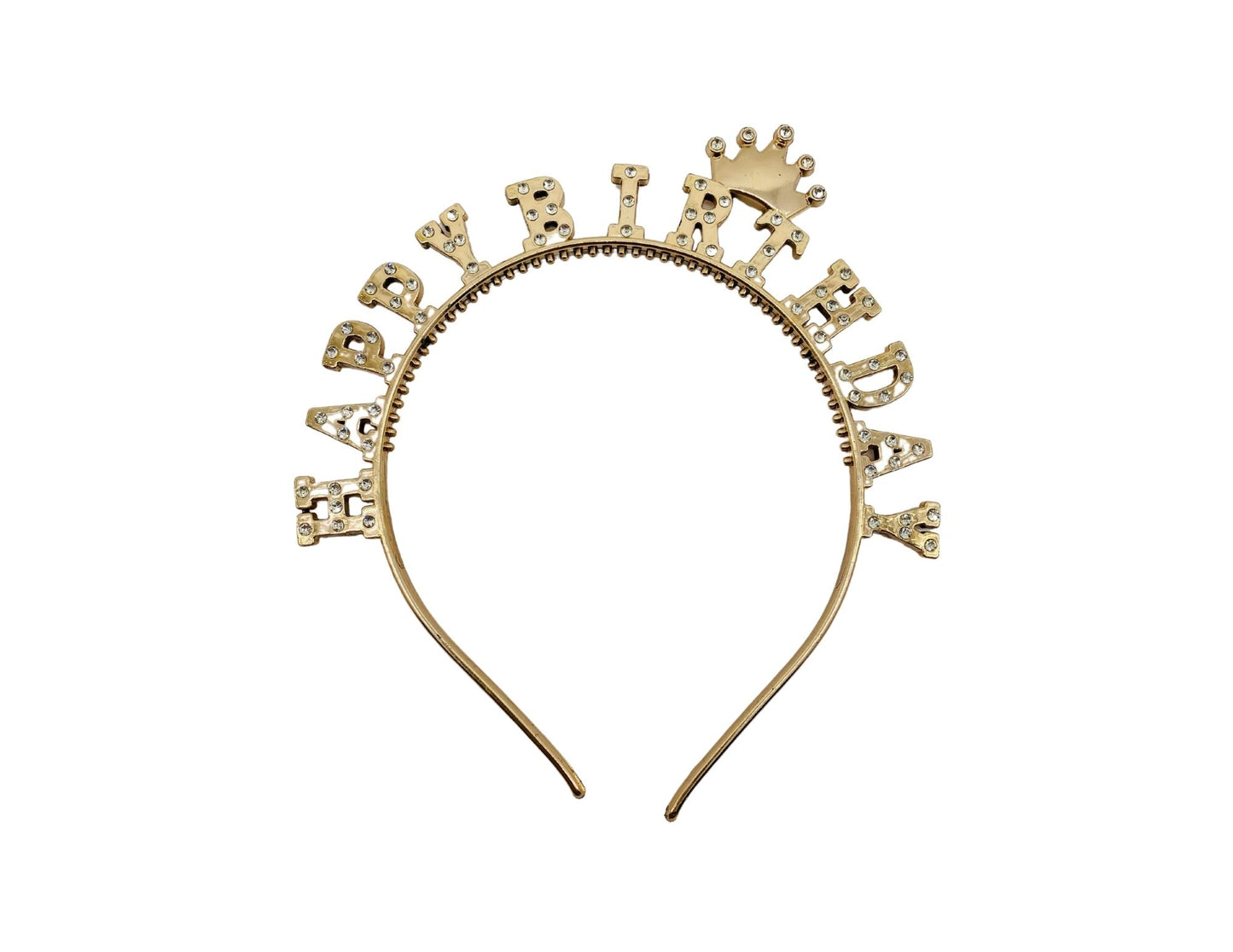 TIARA METALICA HAPPY BIRTHDAY CORONA ORO ROSA "C1"