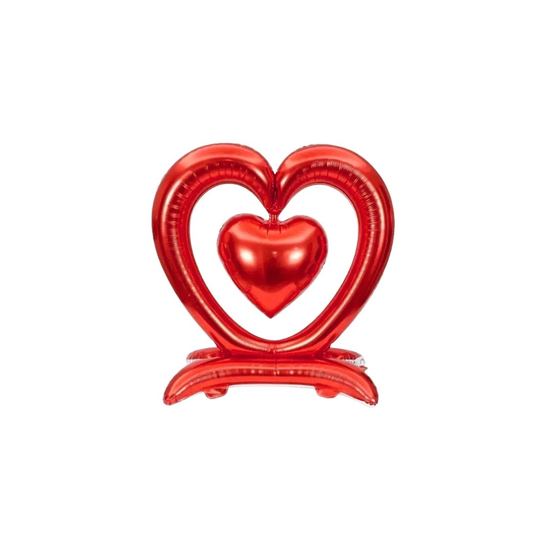 GLOBO METALIZADO CORAZON CON PENDULO ROJO 40"
