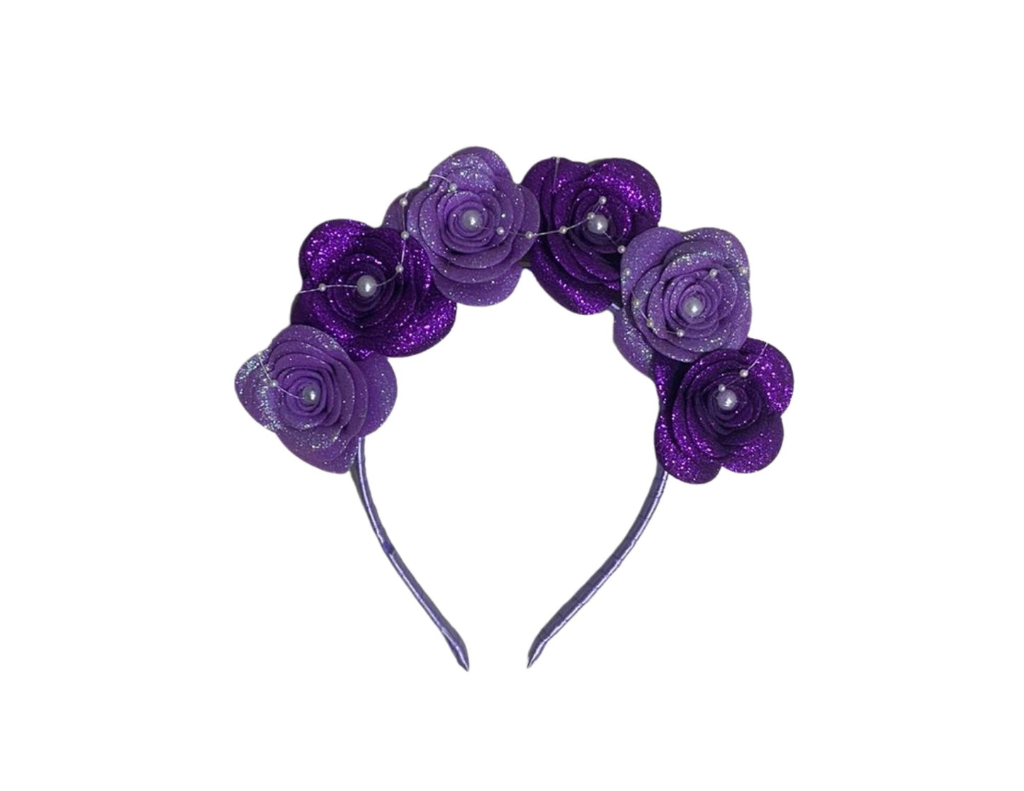 TIARA DE ROSAS LILA "DF"
