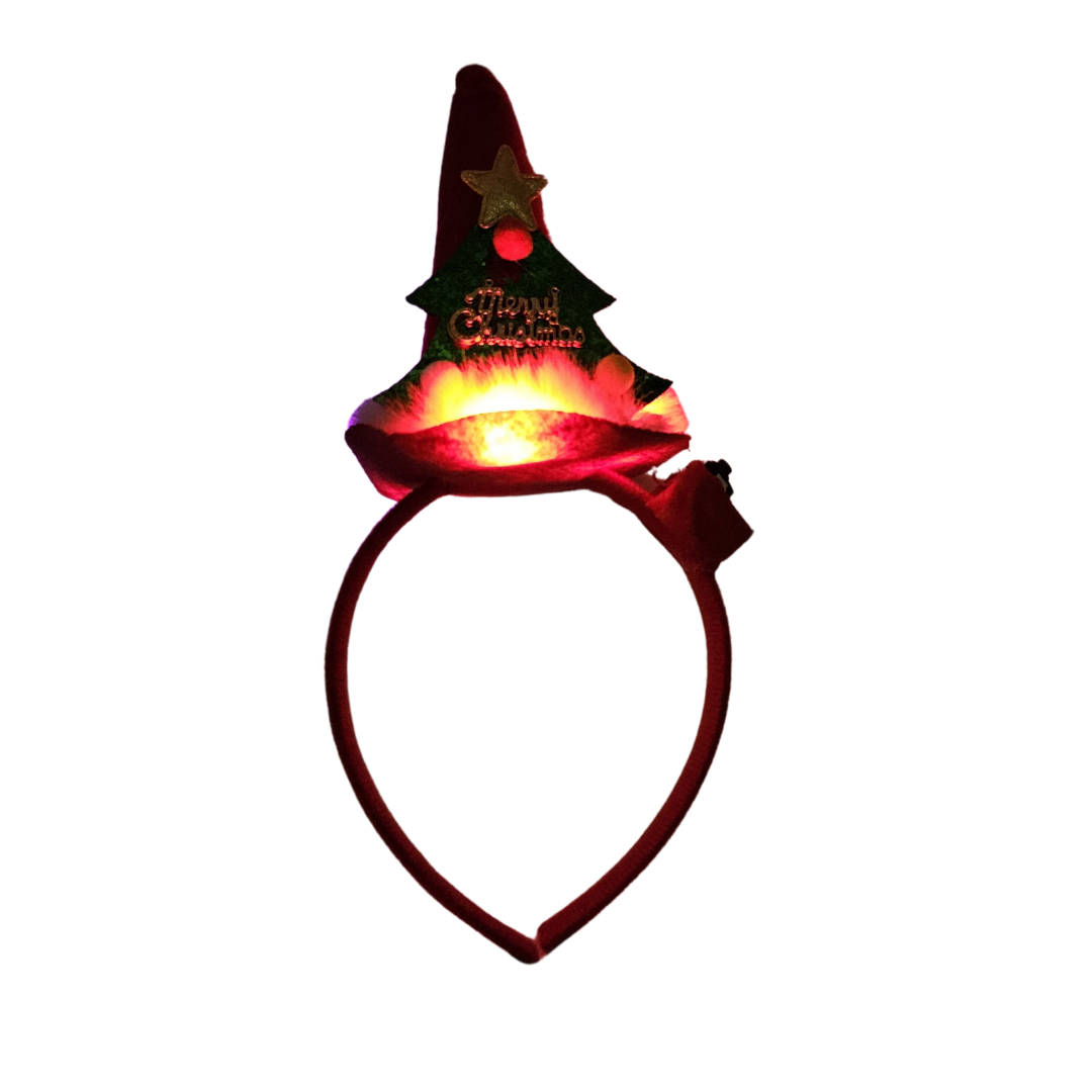 TIARA ARBOLITO MERRY CHRISTMAS CON LUCES