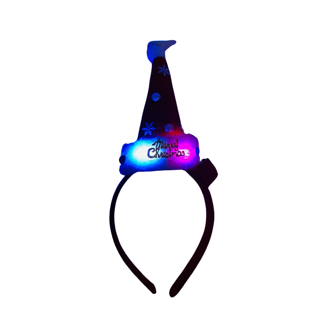 TIARA GORRITO PARADO MERRY CHRISTMAS CON LUCES ROJA