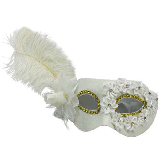 ANTIFAZ FLORES CON PLUMA LARGA LATERAL