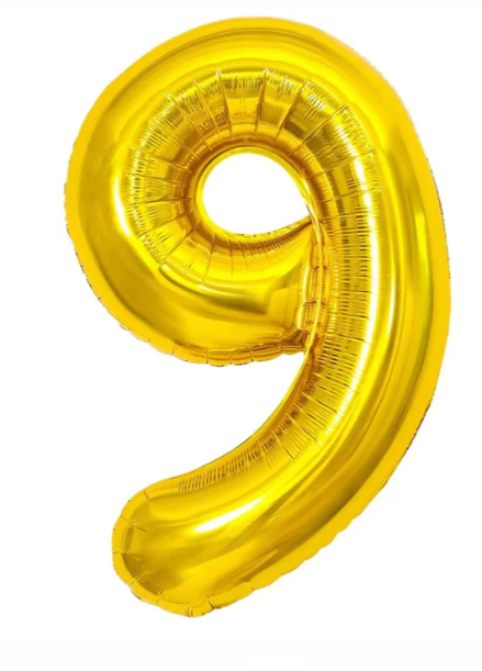 GLOBO METALICO NUMERO 9