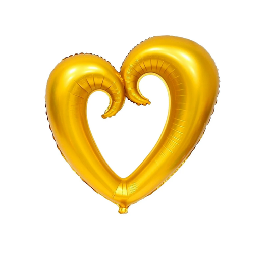 GLOBO METALIZADO CORAZON SILUETA DORADO