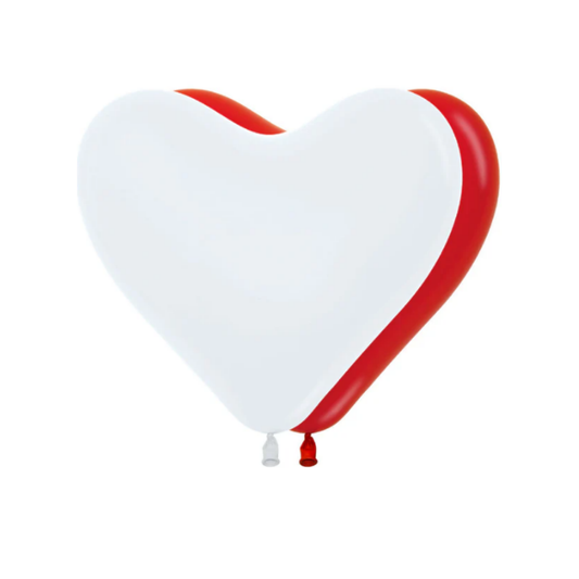 GLOBO FASHION CORAZON BLANCO Y ROJO SURTIDO