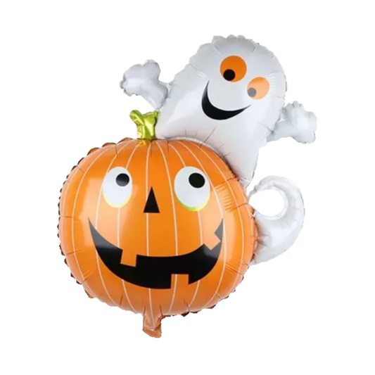 GLOBO METALIZADO CALABAZA + FANTASMA
