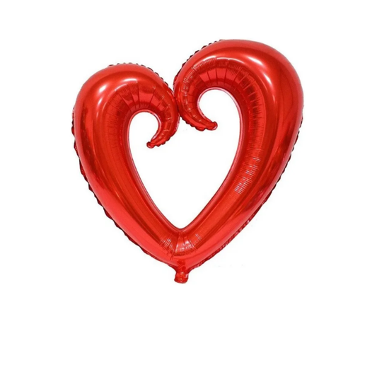 GLOBO METALIZADO CORAZON SILUETA ROJO