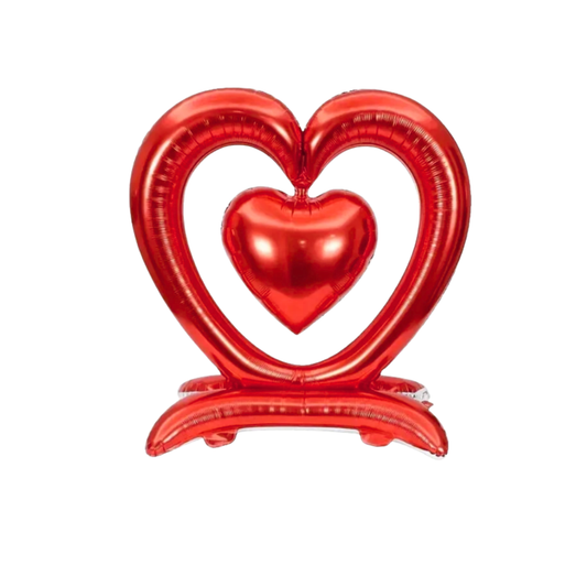 GLOBO METALIZADO DE CORAZON CON PENDULO