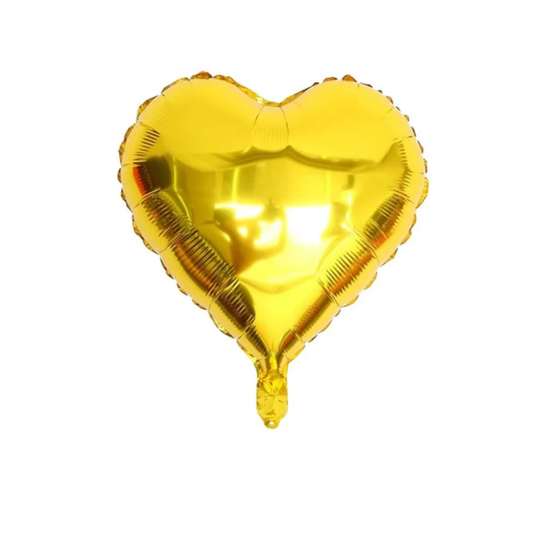 GLOBO METALIZADO DE CORAZON PEQUEÑO DORADO