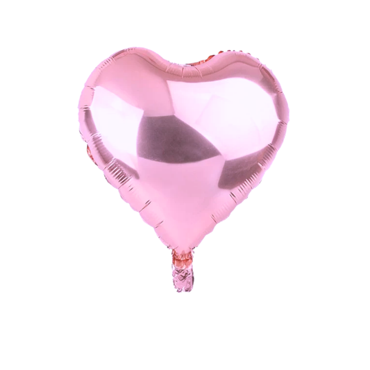 GLOBO METALIZADO DE CORAZON PEQUEÑO ROSADO
