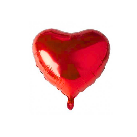 GLOBO METALIZADO LISO CORAZON ROJO