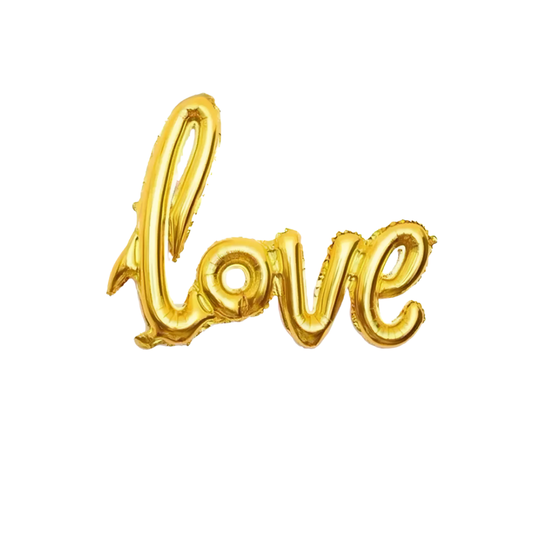 GLOBO METALIZADO LOVE DORADO