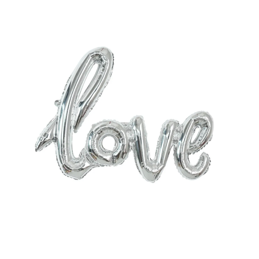 GLOBO METALIZADO LOVE PLATEADO