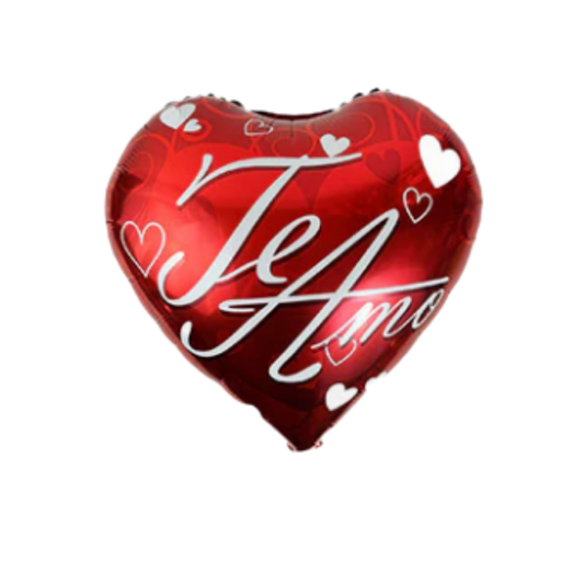 GLOBO TE AMO ESTAMPADO CORAZONES BLANCOS